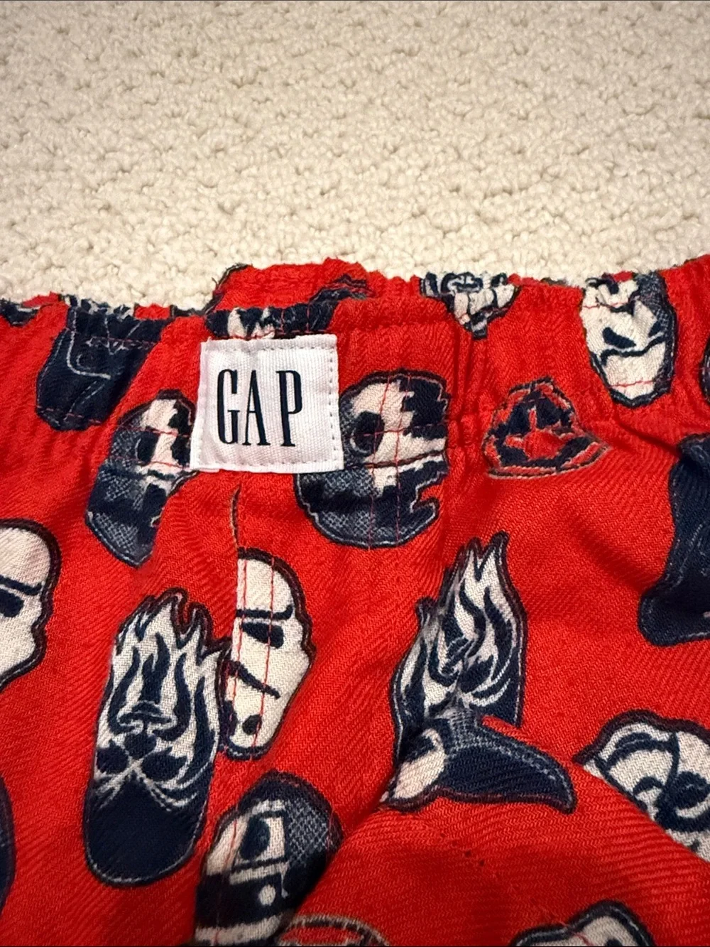 Bundle of 2: GAP Kids Red & Gray Superhero Face Pajama pants